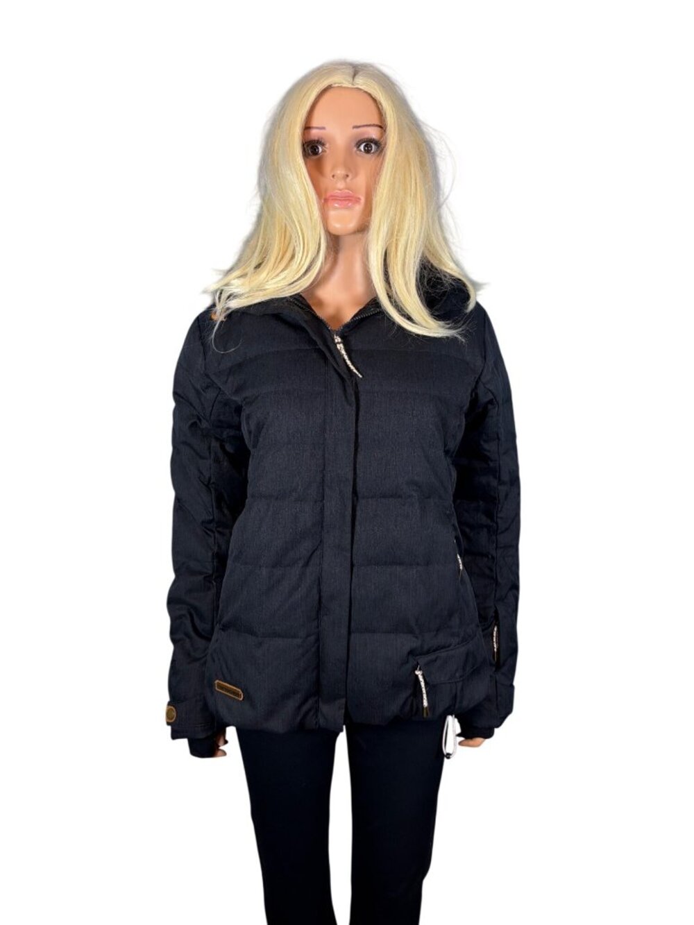Eider Shibuya 2.0 Insulated Down Jacket Women's 10 Charcoal Gray Black Real Fur - Picture 11 of 17